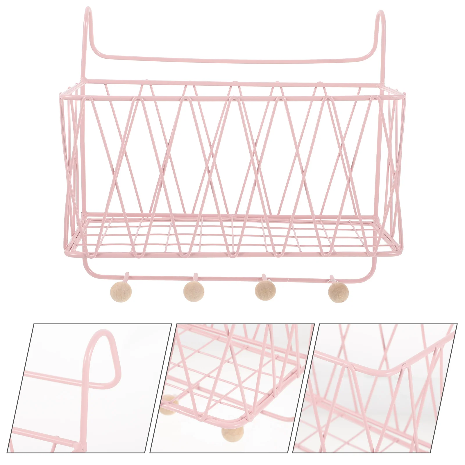 

Storage Hook Basket Sundries Rack Bedside Hanging Iron Magazine Display Toilet Holder Kitchen Bunk