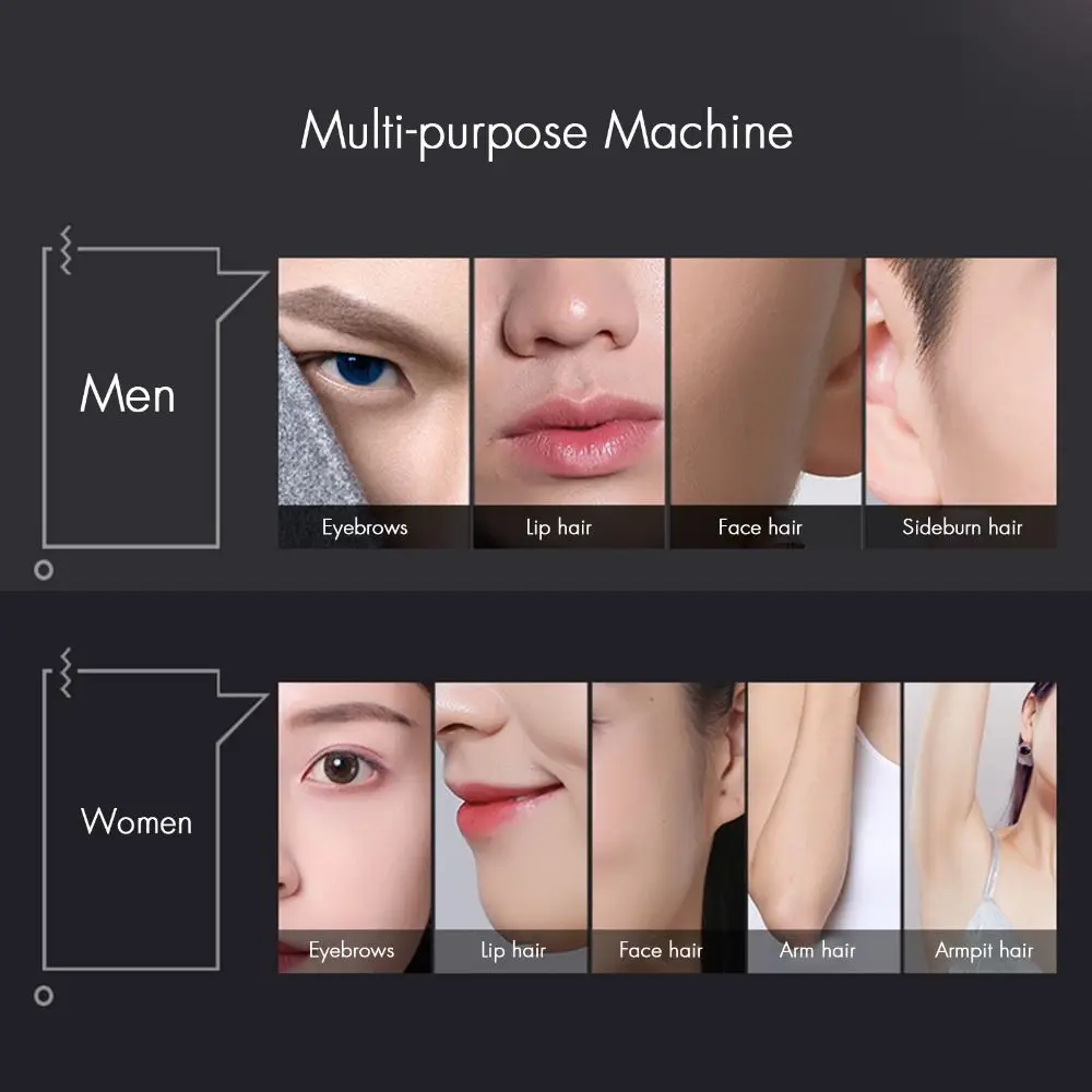 Eyebrow Comb Set Men Eyebrow Shaper Personal Battery Operated Mini Epilator Electric Trimmer Facial Razor Hair Remover