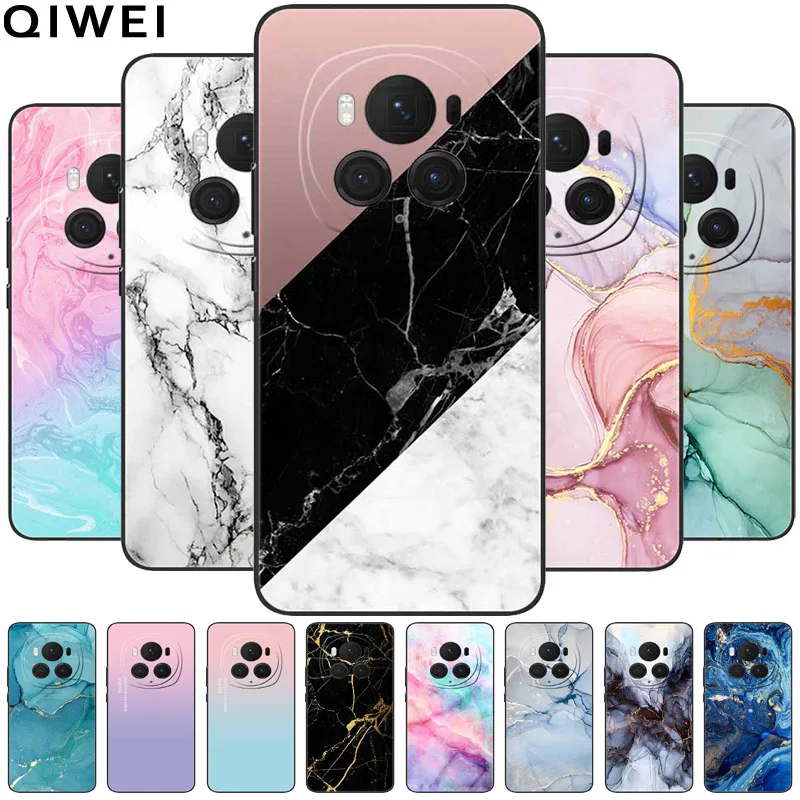 Elegant Marble-Design Black Soft Bumper Phone Case - Protective Silicone TPU Shell