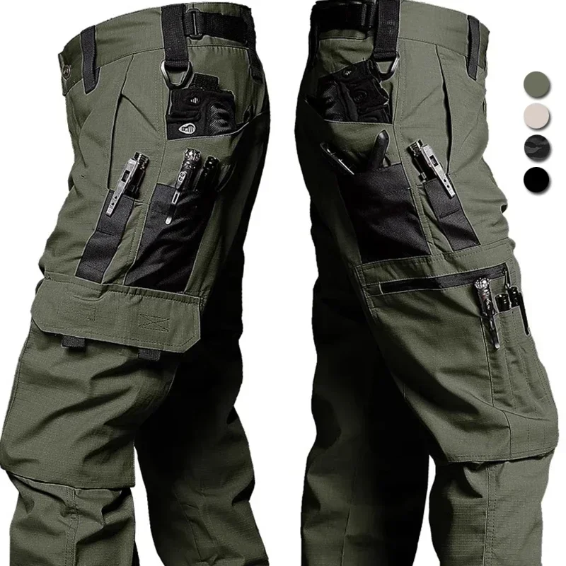 Tactical Pants Big Multi-pocket Men New Work Cargo Pants Spring Autumn Waterproof Ripstop Hiking Trousers Loose Brand Joggers