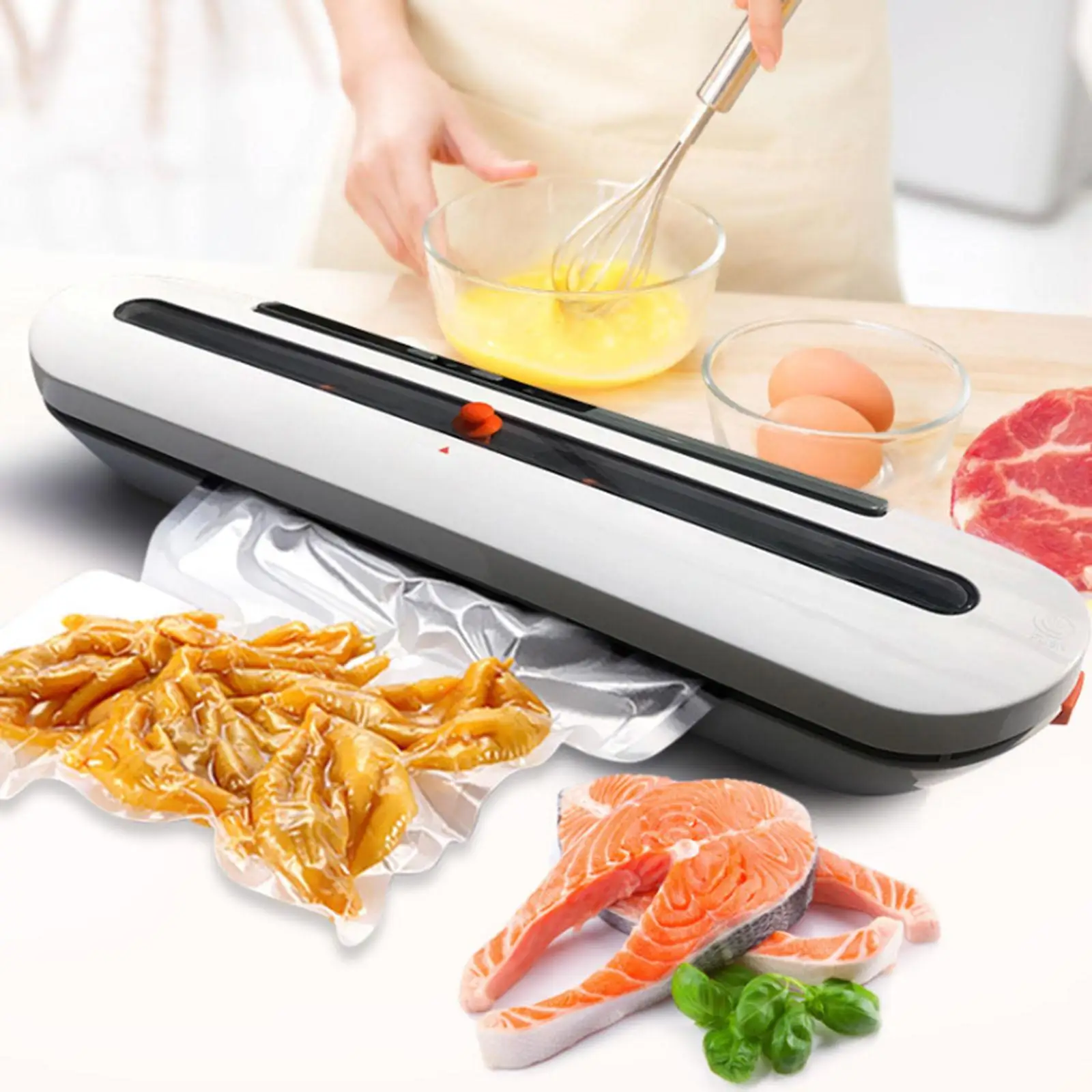 Electric EU Plug Food Vacuum Sealer Machine With 10pcs Food Saver Bags for Daily Use for Food Preservation 3