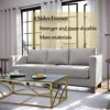 Stainless Steel Rectangular Accent Glass Coffee Table for Living Room- 46.8" Modern Sleek Center Table with Lounge Table with Bl 5