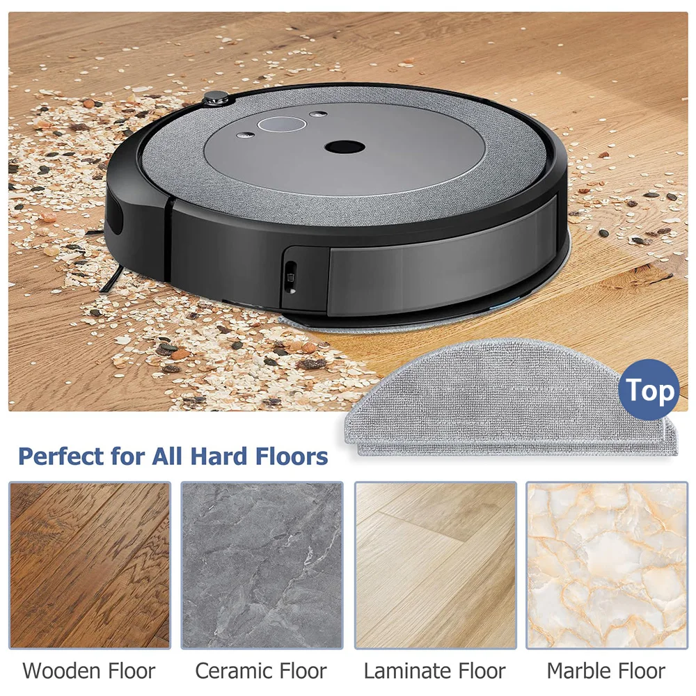 Washable Mopping Pads - Replacement Mop Cloths for Robot Vacuum Cleaners