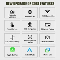 ESSGOO sans fil Apple Carplay Android Auto pour Fiat 500 2007-2015 9 "Android 13 64G voiture stéréo GPS WIFI RDS Bluetooth FM EQ USB 3