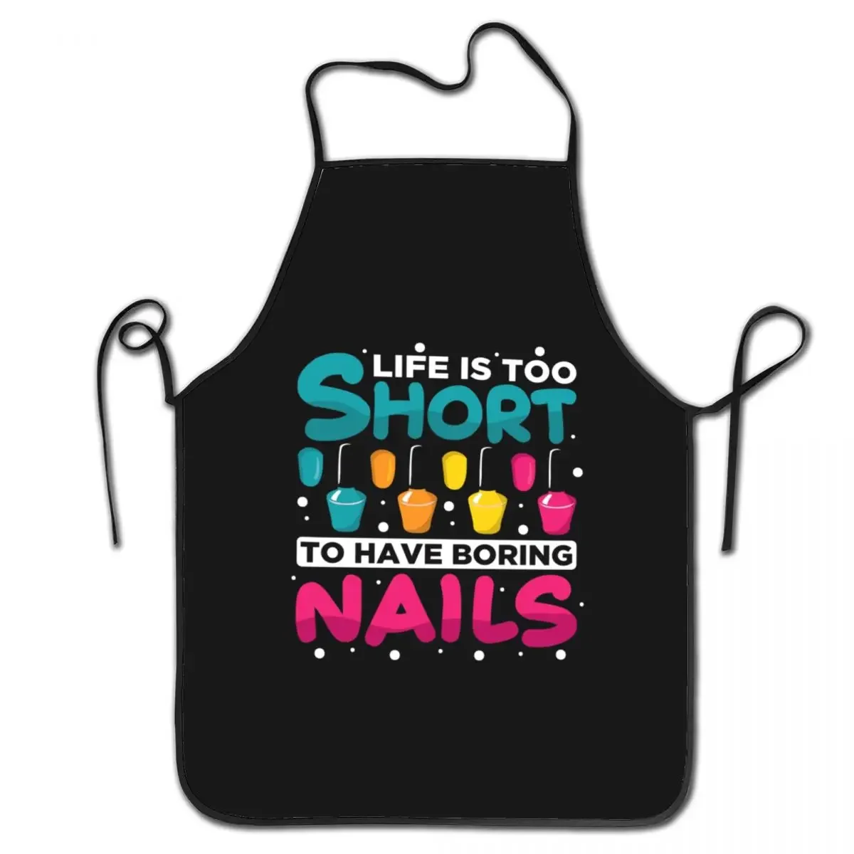 

Funny Nail Polish Manicure Apron for Women Men Unisex Bib Manicurist Gife Kitchen Cooking Tablier Cuisine Chef Painting