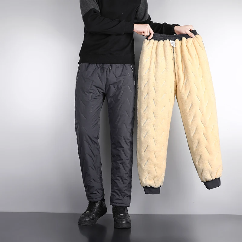

Winter Warm Cashmere Straight Men's Casual Pants Soft and Comfortable Plus Size Cotton Pants Trousers