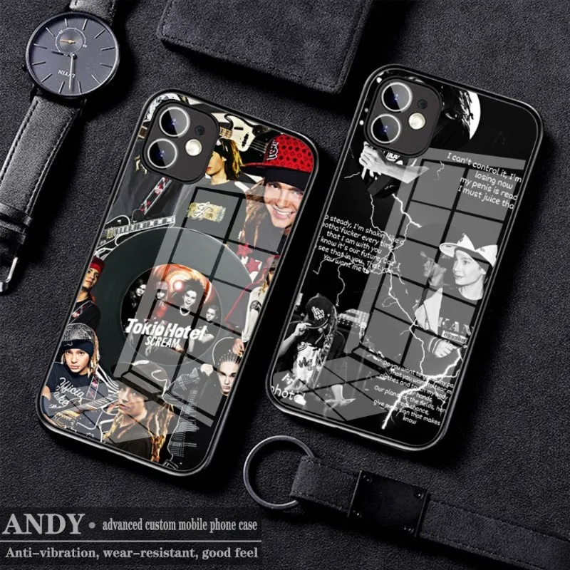 

Cool Music Tomkaulitz Phone Case Glass for IPhone 11 12 13 14 Pro XR XS MAX 8 X 7 14 Plus SE 13 Pro Design Iphone Covers