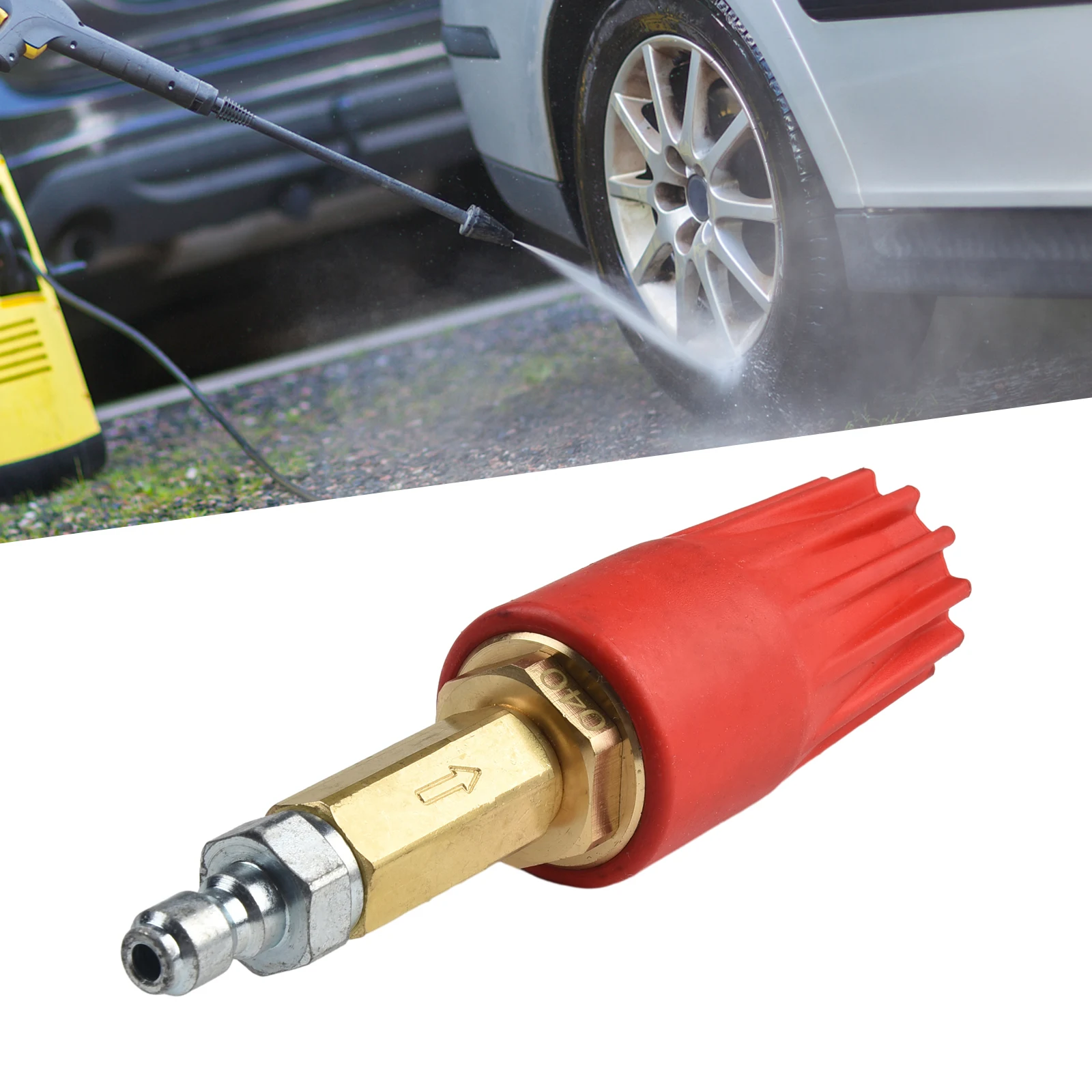 

Pressure Washer Rotating Nozzle 1/4 Male Quick Connect Water Flow Cleaning Cleaning Power Dirt Pressure Washer Red Water Pattern