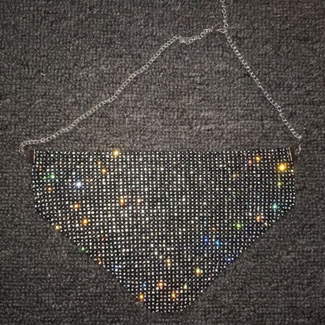 Shining Rhinestone Triangle Face Mask Bling Decoration Crystal Popular Face Mask Jewelry For Women Men Party Face Mask Gift