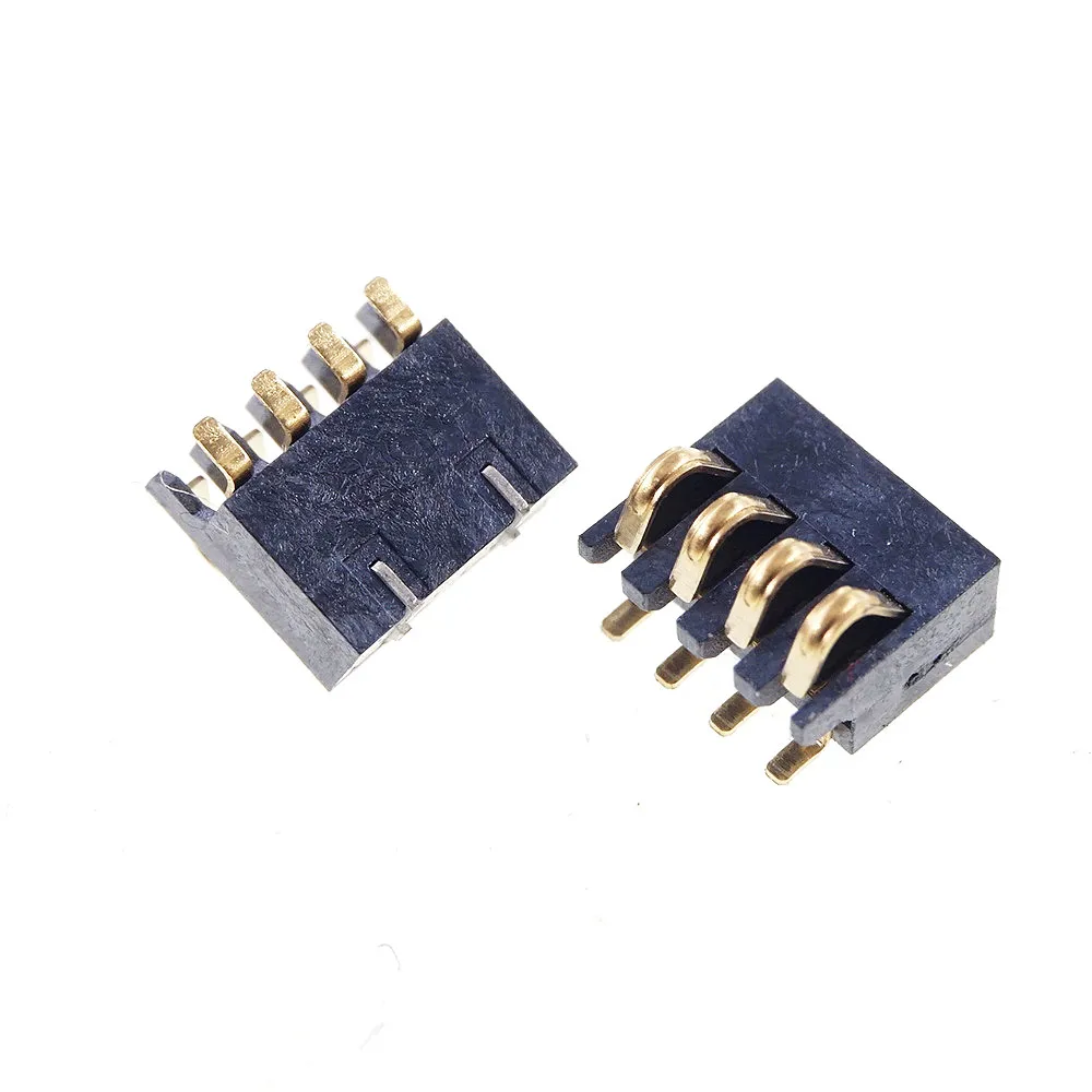 Conector da bateria da imprensa da mola de SMT, poder do contato, ouro chapeado, 3U, 1.27mm passo, 2, 3, 4, 5, 6 maneira, 5, 20, 100 partes