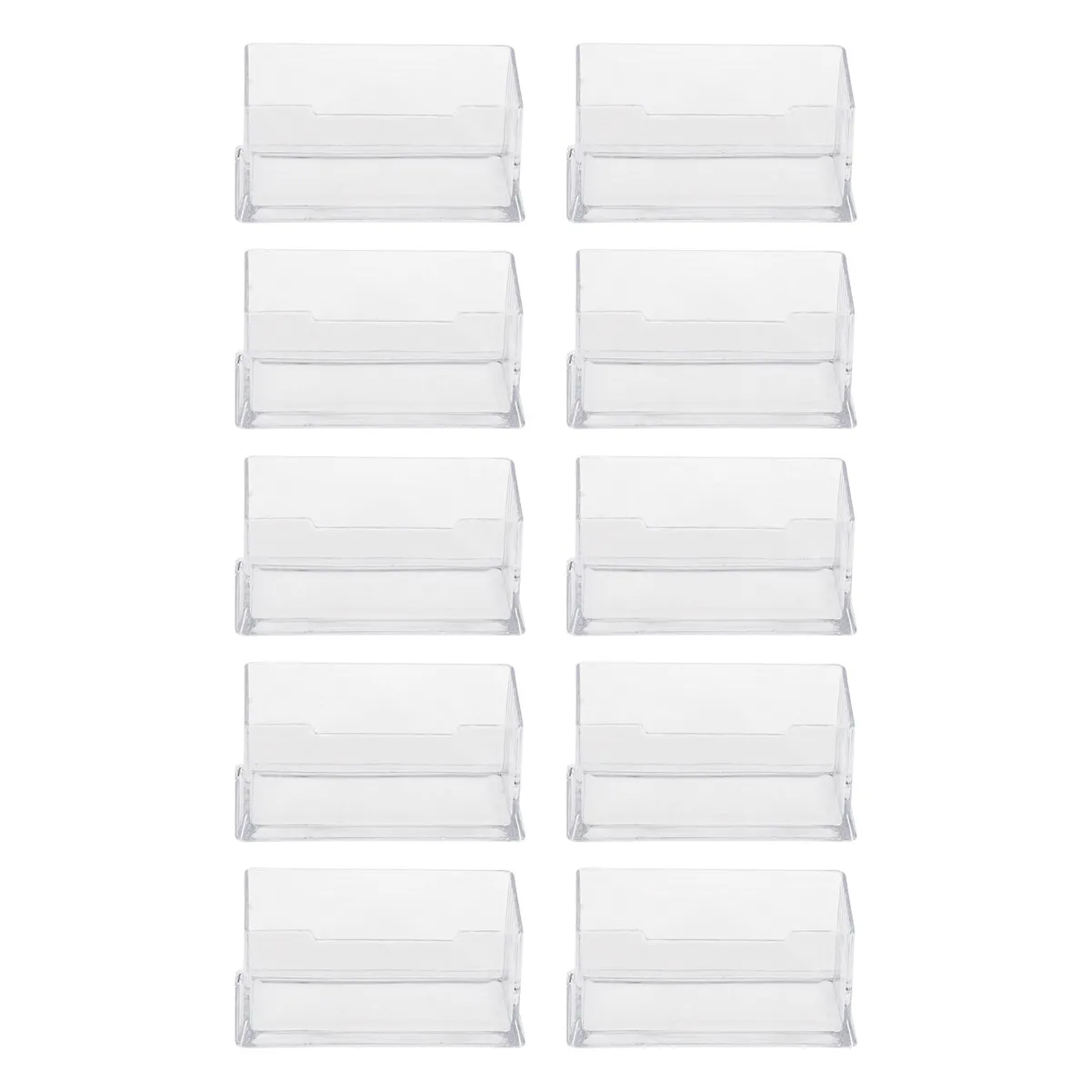 투명한 데스크탑 명함 홀더 아크릴 케이스 사무실 정리함 스탠드 박스 ID 디스플레이 보관소 작은 공간 절약