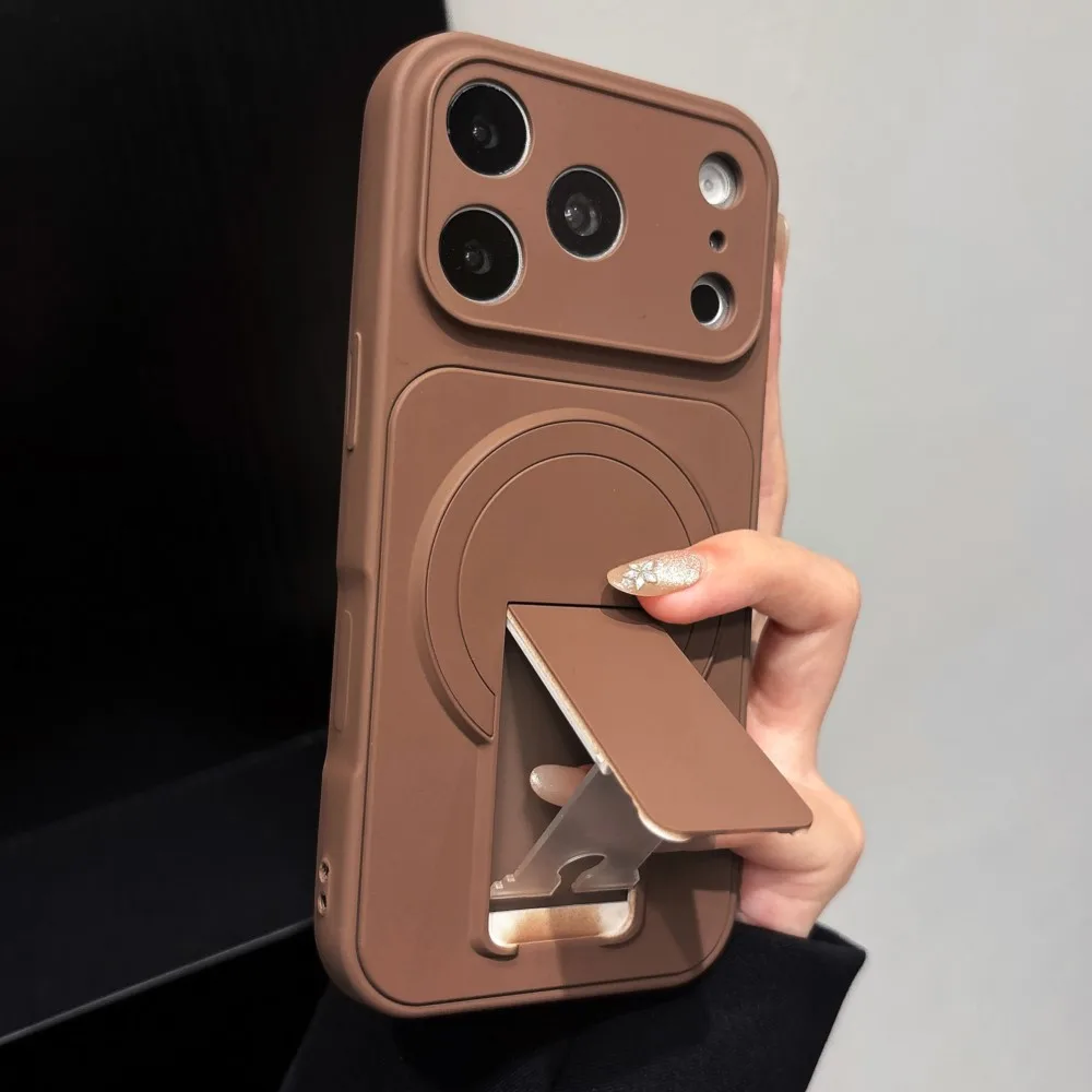 Flip Kickstand Holder Silicone Shockproof Case with Magnetic Charging Compatibility