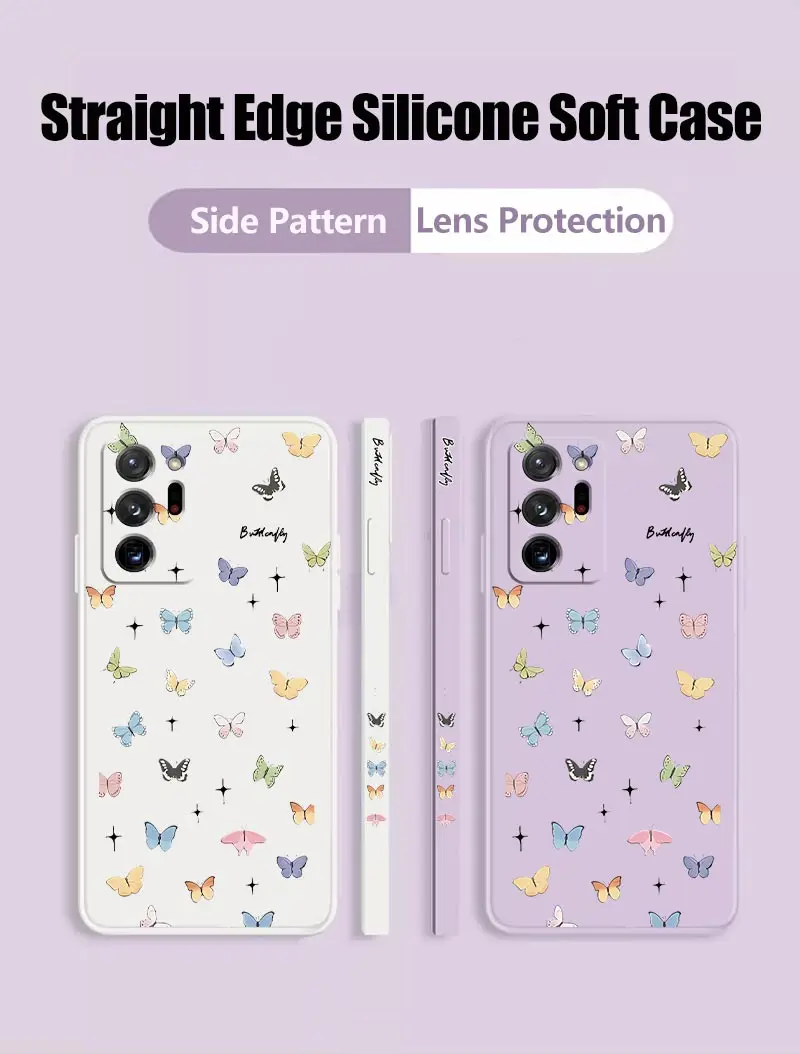 Note 20ultra helle schmetterlings silikon telefon hülle für samsung note 20 20ultra 20plus 10plus 9 m33 m52 m14 m55 m54 m51 m15 abdeckung – Detail 1