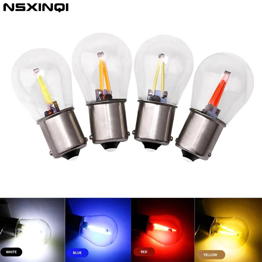 

NSXINQI 1piece 1156 BA15S P21W 1157 BAY15D P21/5W Car LED Bulb Light DC12V Auto Parking Reverse Turn Signal Lamp COB Filament