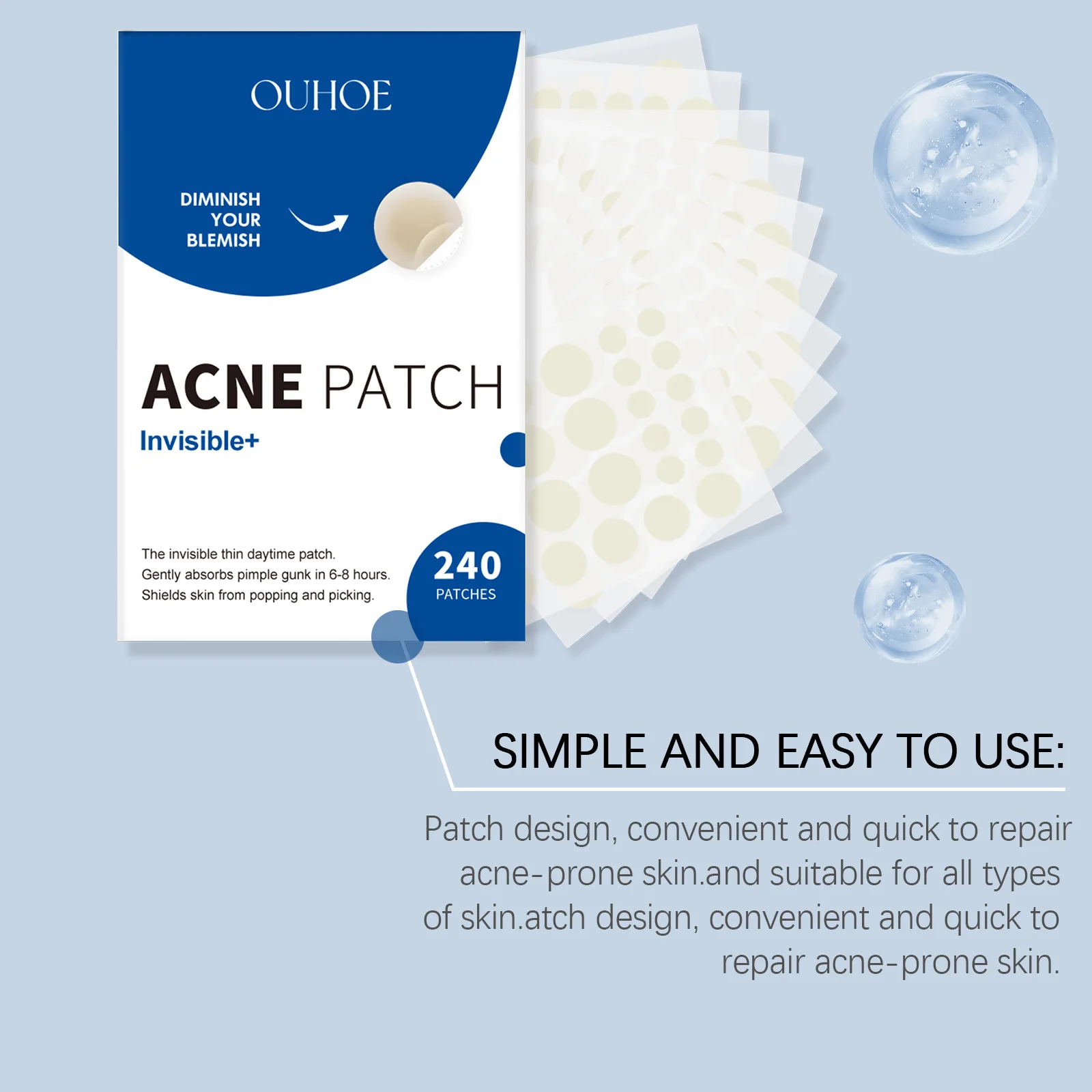 Makeup-friendly acne patch