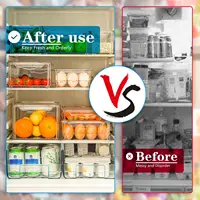 Stackable Refrigerator Organizer Bins with Lids, BPA-Free Produce Fruit Storage Containers for Storage Clear for Food 1