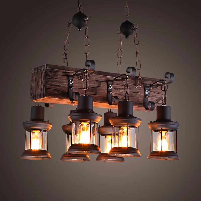 Vintage Loft Industrial American Pendent Lights 6 Heads