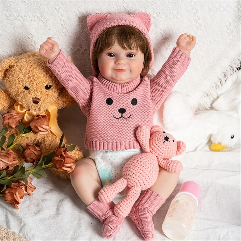 

B2EB Реалистичная кукла возрождения ручной работы с имплантированными волосами, имитация волос, кукла возрождения для маленьких