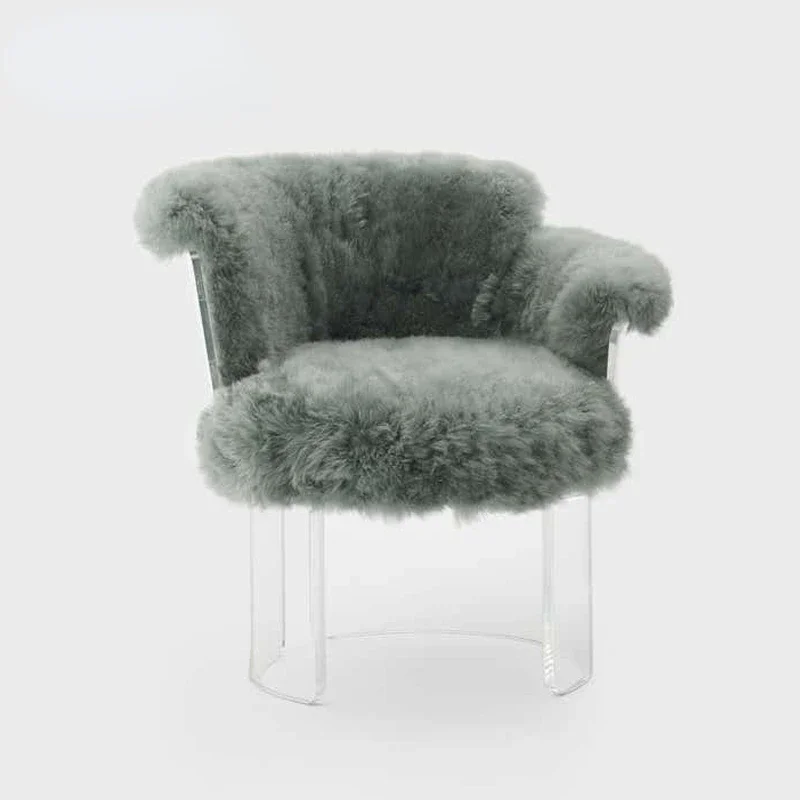 

Light Luxury Designer Acrylic Casual Plush Chair Model Room Creative Strange Shape Armrest Backrest Armchair