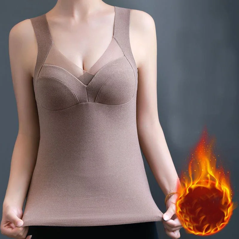 

Women Velvet Vest Plush Winter Thickened Underwear Solid Color Thermal Underwear Camisole Warm Sling Vest Top Bottoming Clothing