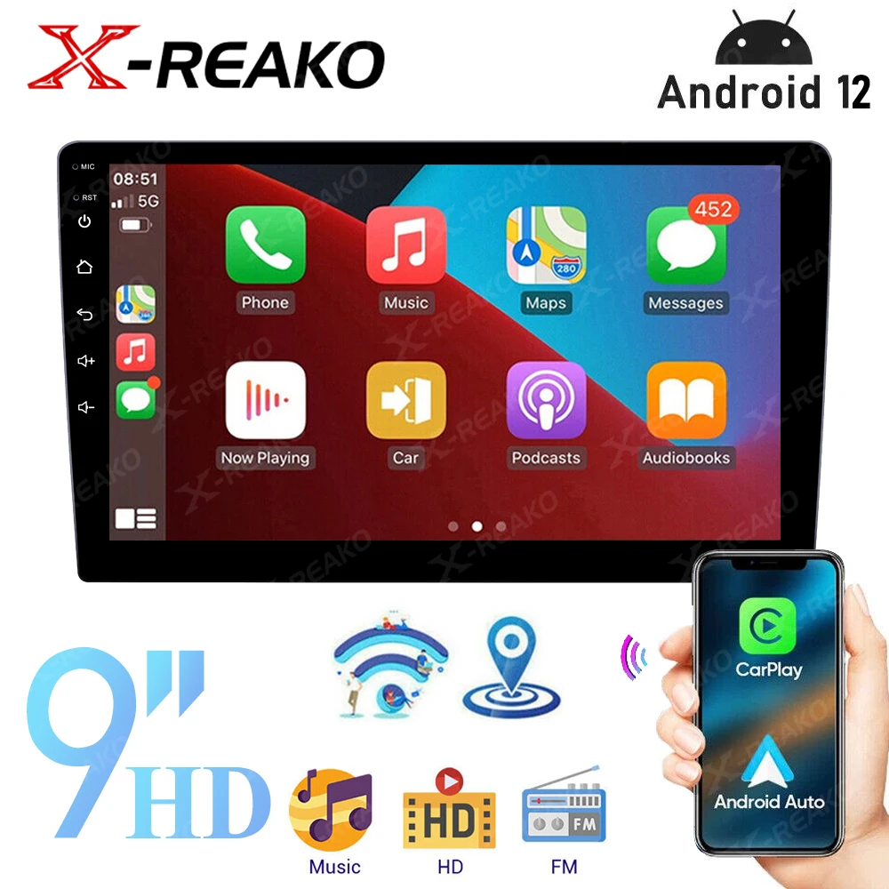X REAKO 9Inch 2Din Car Player Touch HD Capacitive Screen with Double