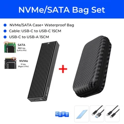 ORICO High-Speed M.2 SSD Enclosure - 10Gbps USB Type-C External Drive Case (NVMe SATA with Bag)