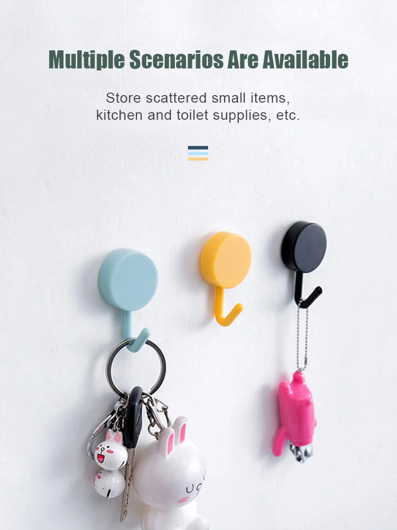 Description Picture 5 of itemSelf Adhesive Wall Hook Strong Without Drilling Coat Bag Bathroom Hanging Hooks Coat Rack Wall Hook Bathroom Hooks Coat Hanger