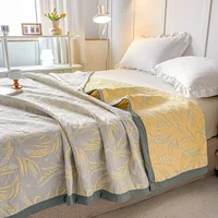 100% Cotton gauze blanket Queen King Size bed linen Jacquard bed plaid stitch Coverlet home bedding Bedspread on the bed Sheet 4