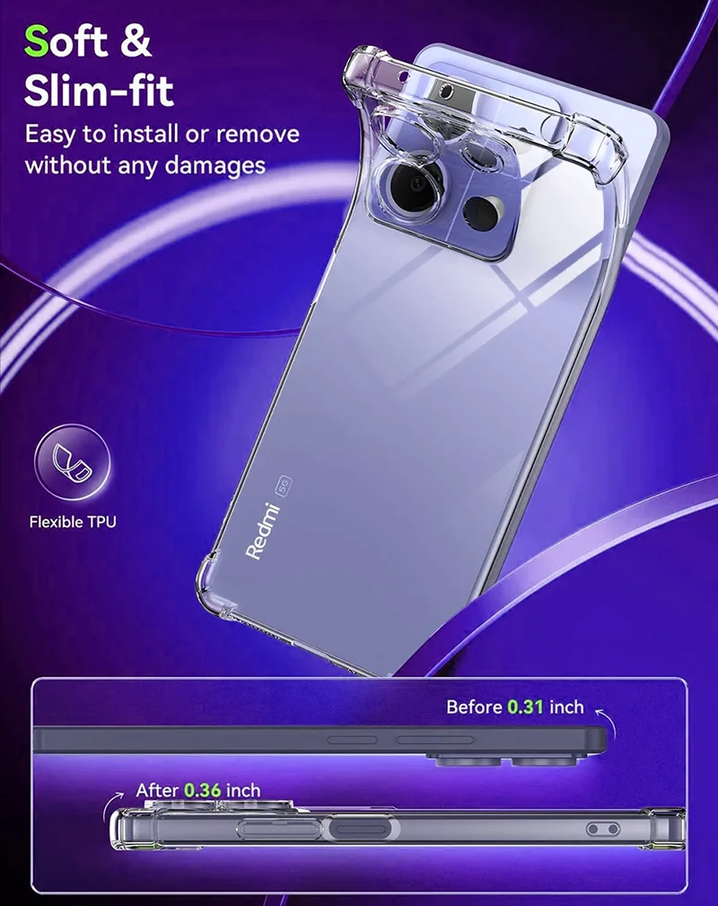 Shockproof Ultra Thin Silicone Soft Clear Phone Case
