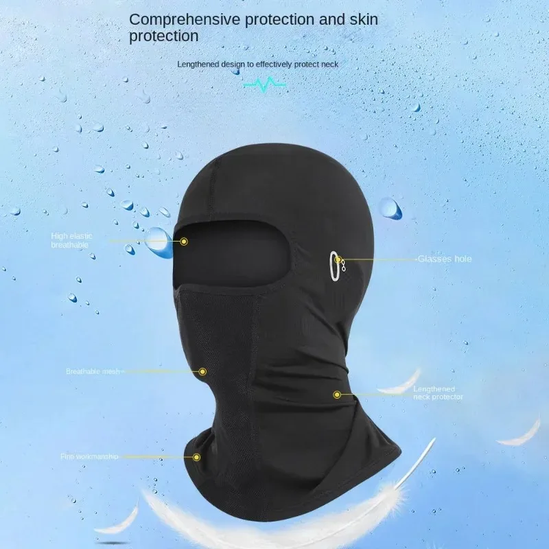 Cycling Balaclava Mask Breathable Ice Silk Motorcycle Riding Sports Face Mask Neck Protection Unisex Summer Sunscreen Headwear