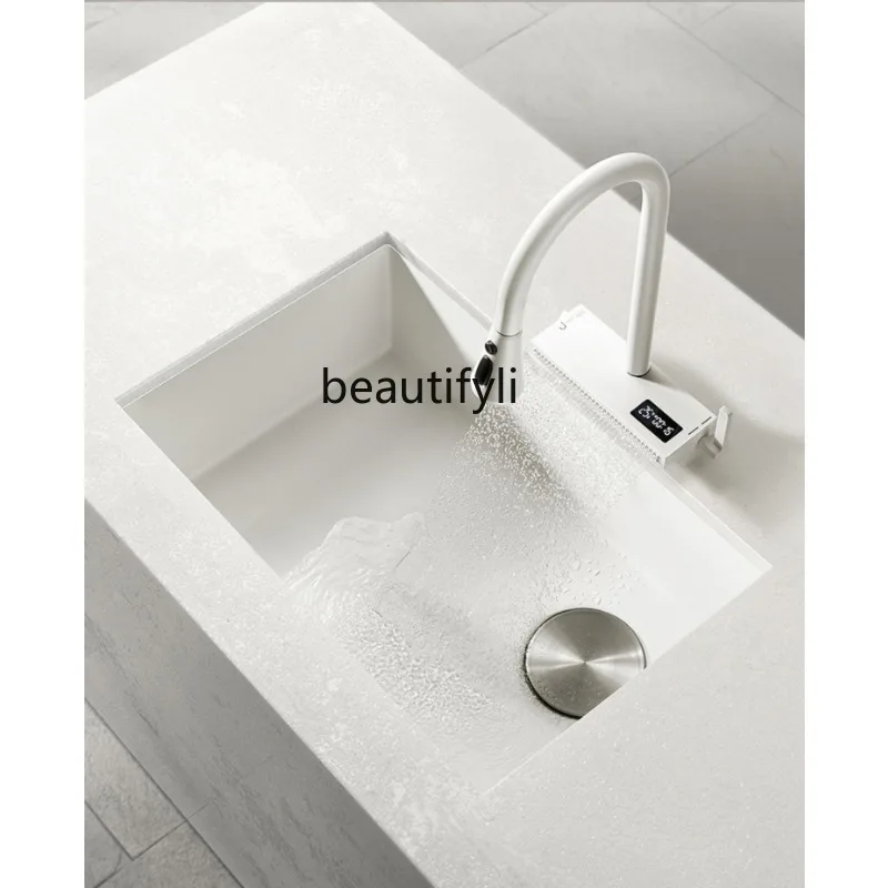 

White Sink Large Single Sink Handmade 304 Stainless Steel Vegetable Washing Basin Kitchen Sink Household Drop-in Sink