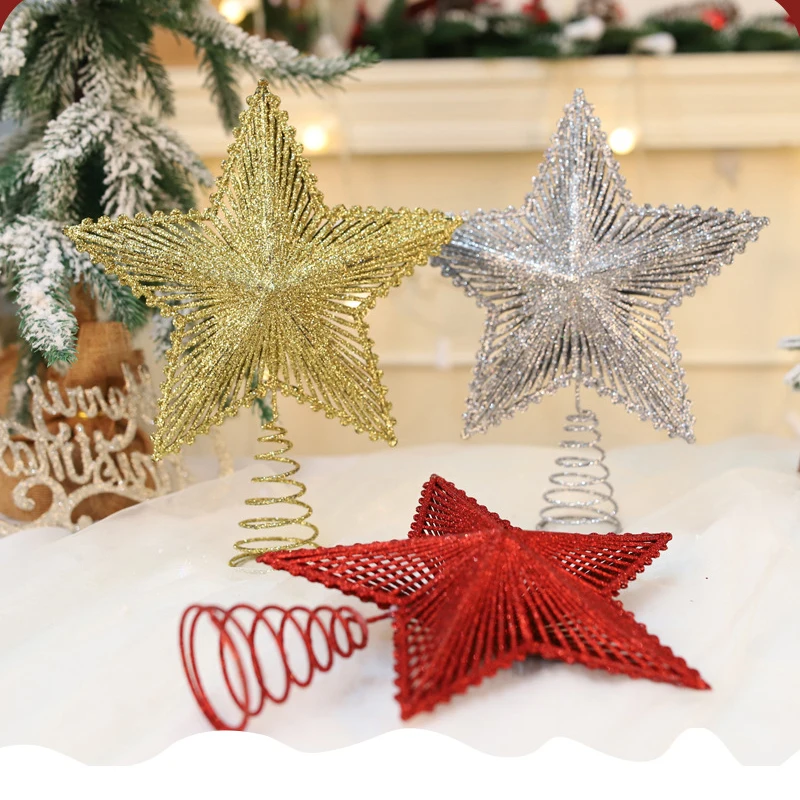 Five-Pointed Star Christmas Tree Topper Pendant Christmas Decorations For Home Christmas Tree New Year hanging Ornaments