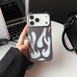 Luxury 3D Flame Pattern Shockproof Slim Phone Case - iPhone 15 Plus (Matte Purple)