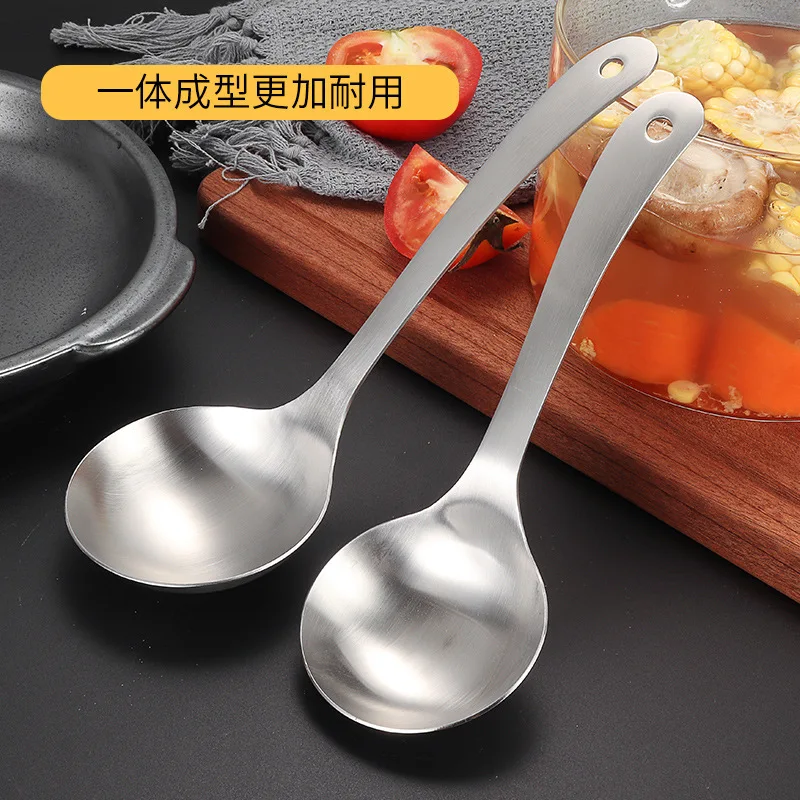 304 Stainless Steel Long Handle Rice Soup Spoon Ladle Household Cooking Utensils for Kitchen Accessories Tableware