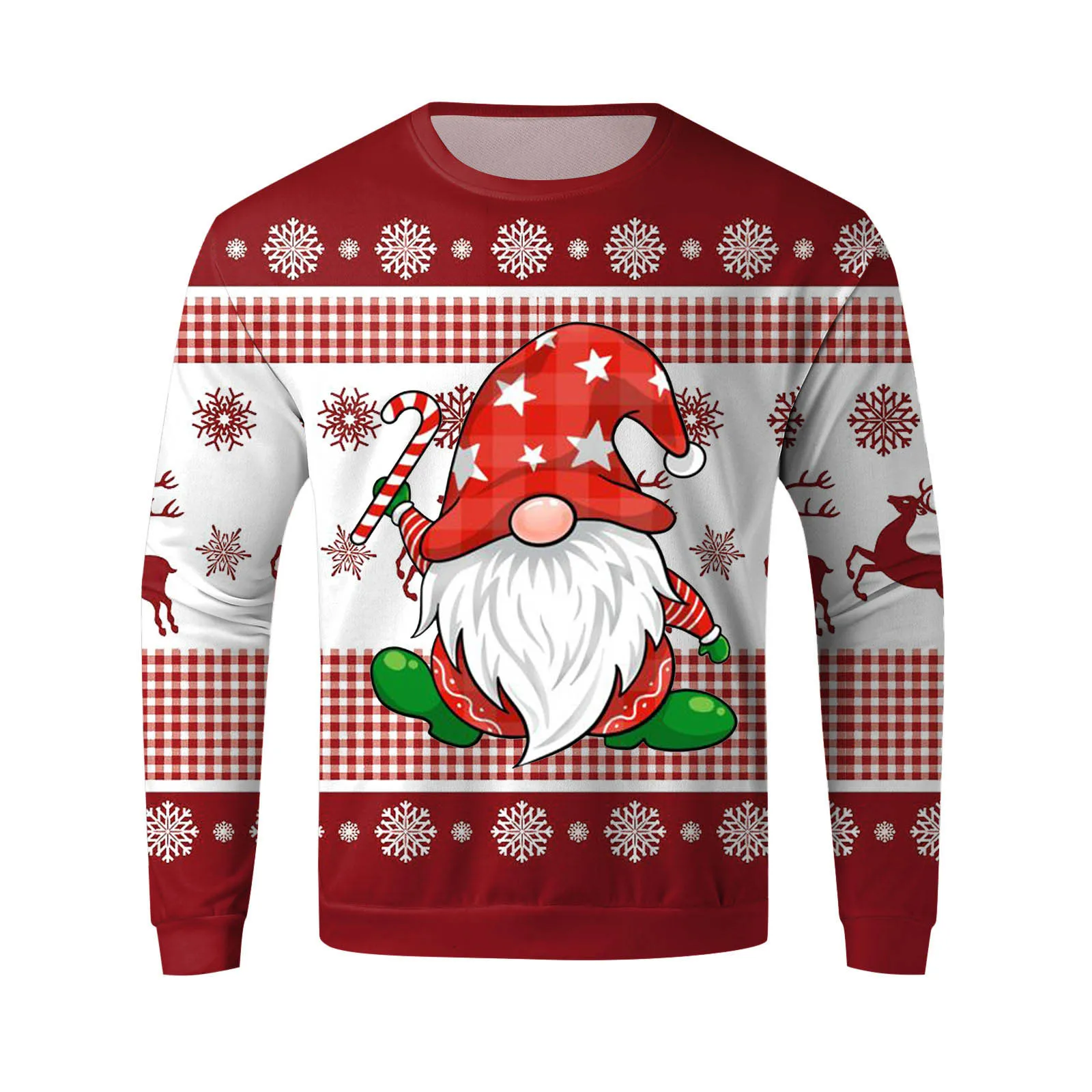 

Mens Autumn And Winter Fashion Casual Christmas Printed Long Sleeved Hoodie