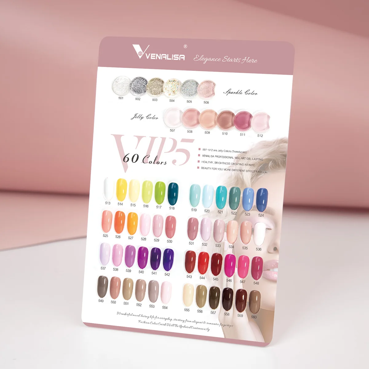 VIP5 Venalisa Nail Gel Polish Kit HEMA FREE Jelly Pink Nude Color Sparkle Gel Varnish Self Leveling Gel Nail Varnish Whole Set 5