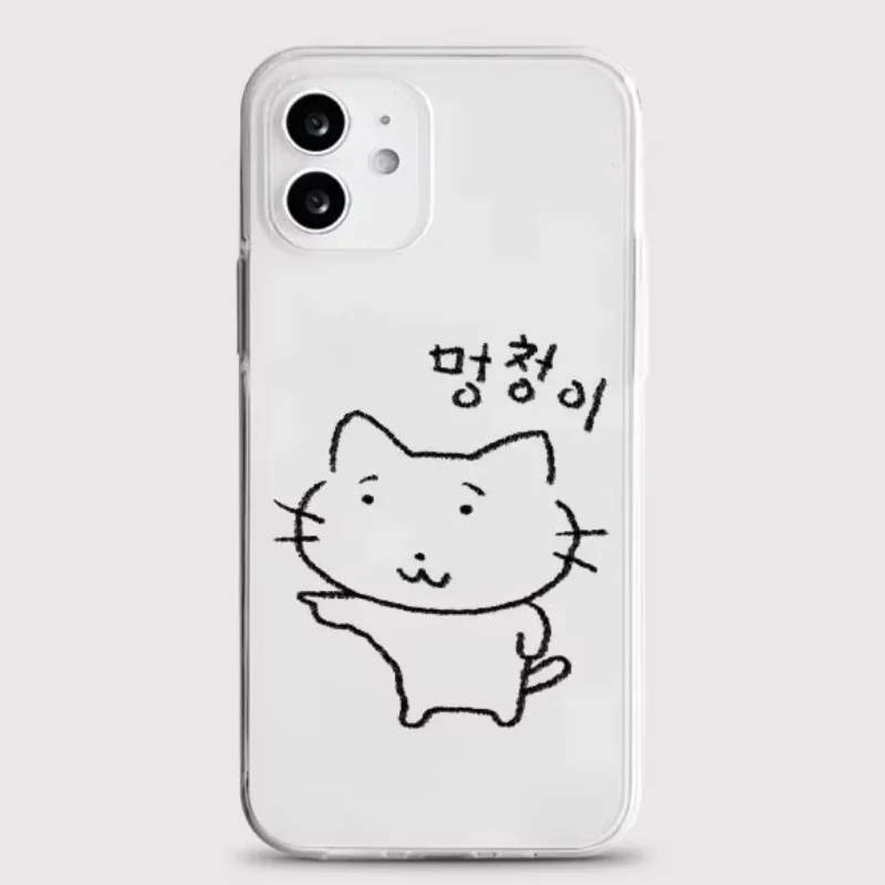 Adorable Korean Kitten Couple Shockproof Silicone Phone Case