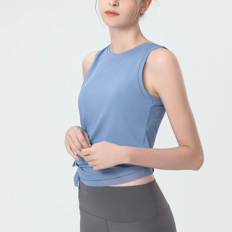 Womens Clothing Yoga Tank Top Breathable T-shirt Outdoor Jogging Tennis Female Gym Sports Top Leisure Fitness Vest vest smock