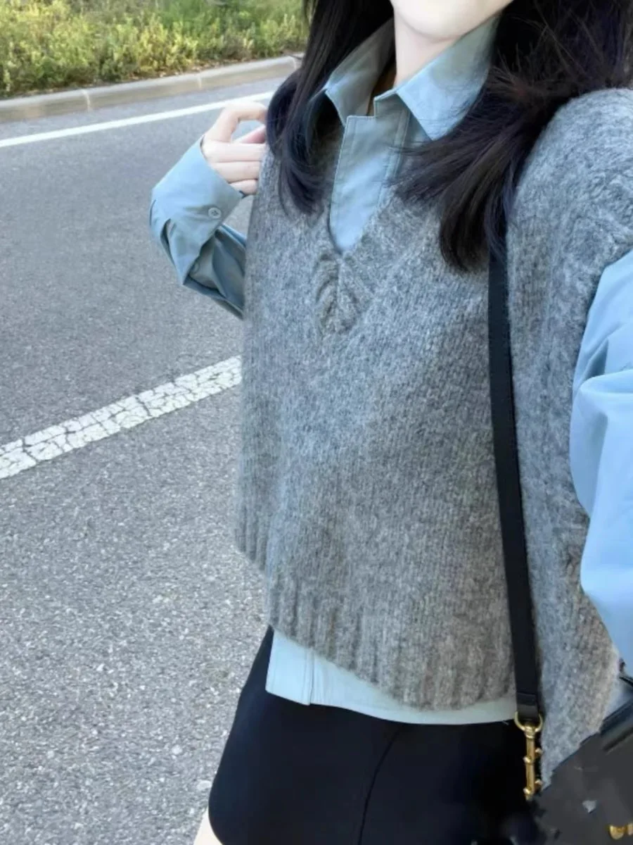 Women Winter Knit Vest Sleeveless Warm Pullover Sweater