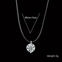 Transparent Fishline Women's Chokers Crystal Ball Pendants Shiny Luxury Wedding Neck Jewelry Fashion Neck Accessories Collar - Image 2