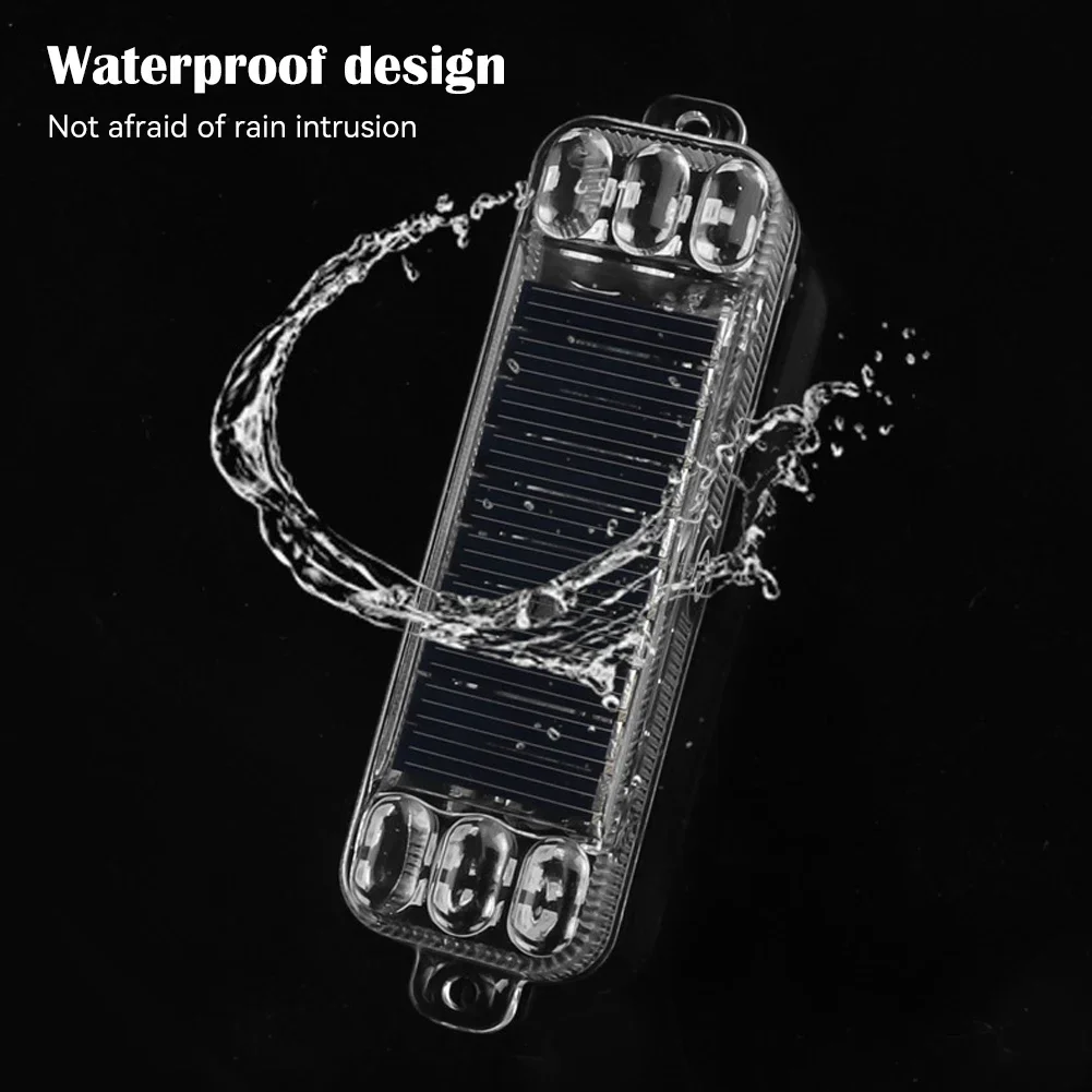 Solar Power Mortorcycle LED Warning Light Night Ride Tail Light Anti-rear Strobe Light for Motorcycle Electric Vehicle Bicycle