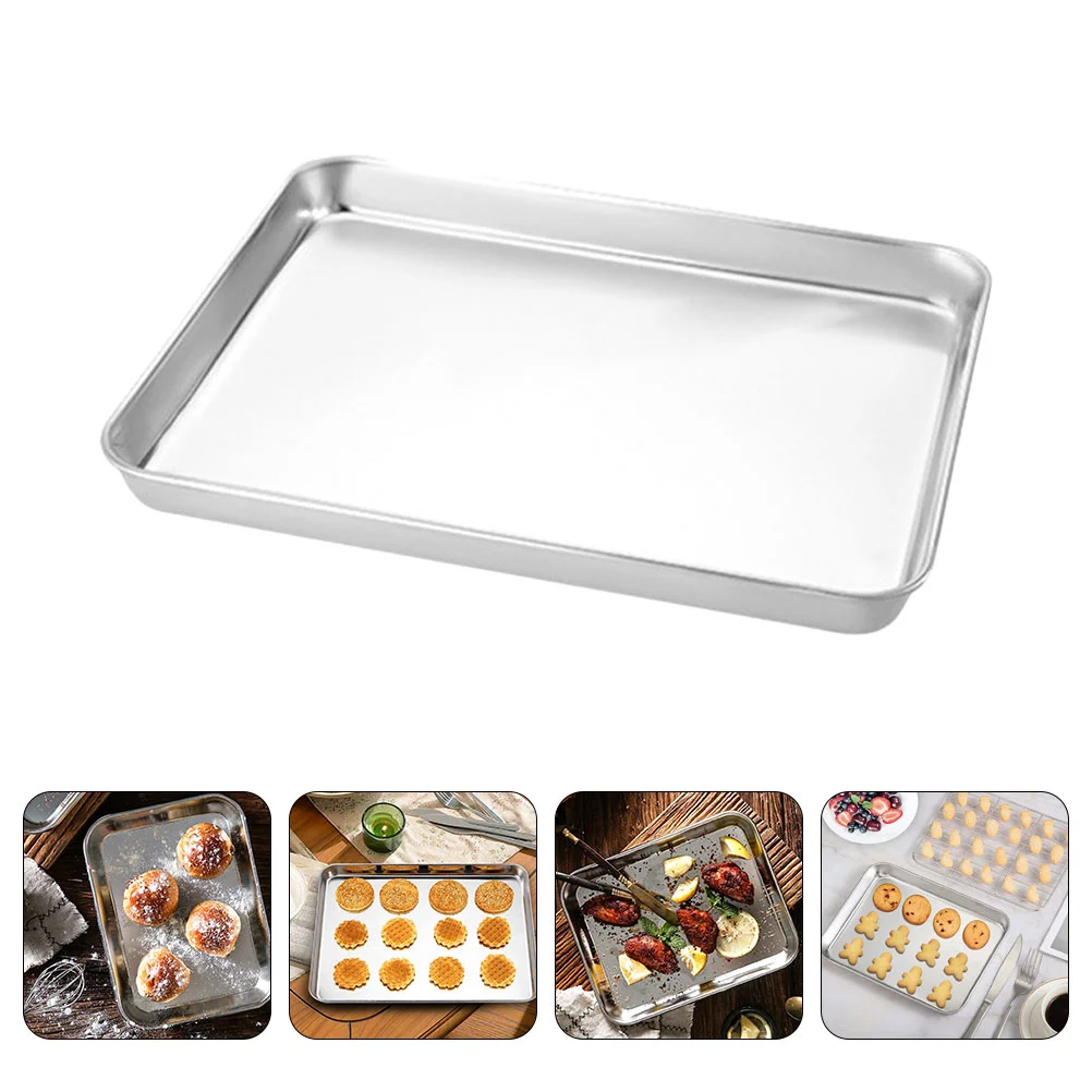 

Rectangle Baking Sheet Pan Oven Tray Cookie Baking Pan Multifunctional Storage Tray Stainless Steel Bbq Plate Dessert Tray