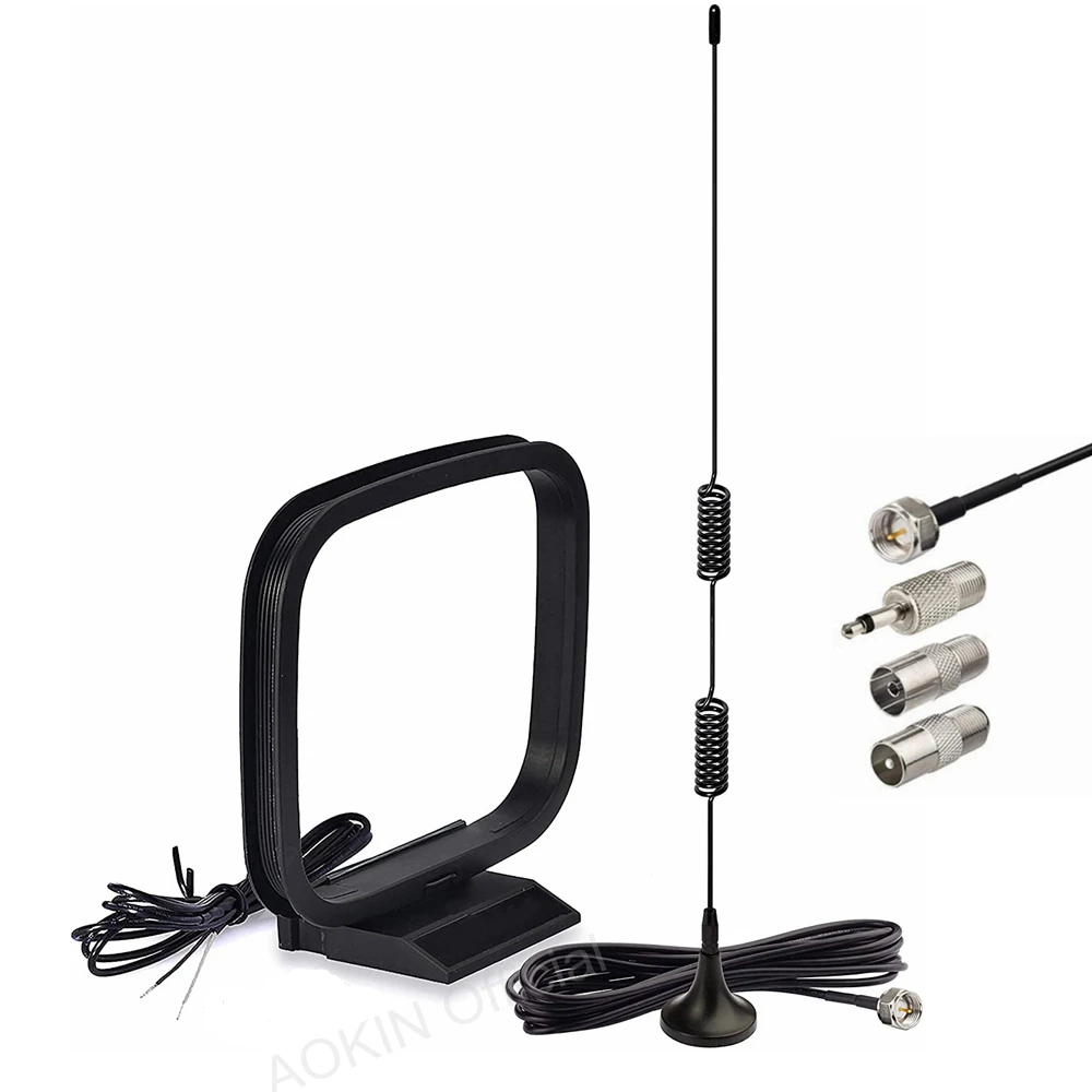 Base FM Radio Antenna and AM Loop Antenna for Indoor Digital