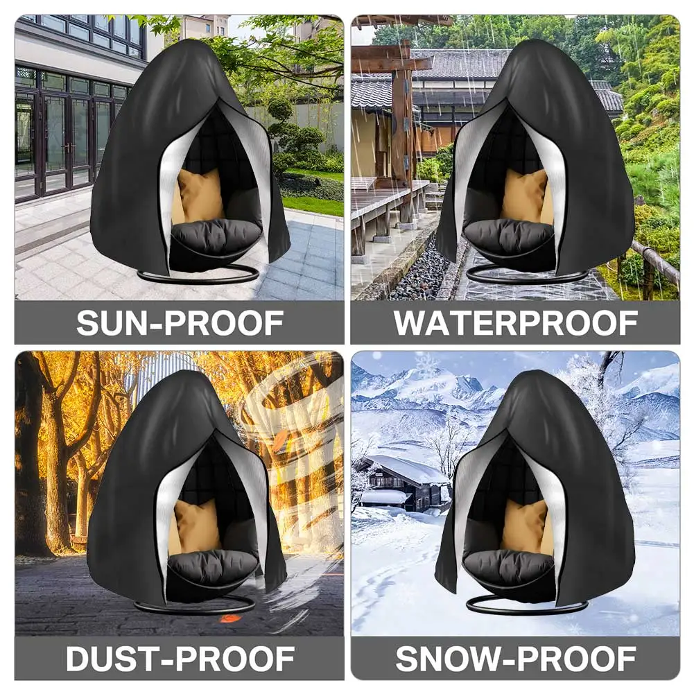 Waterproof Heavy Duty Patio Hanging Egg Chair Cover - Wind & Dust Protection