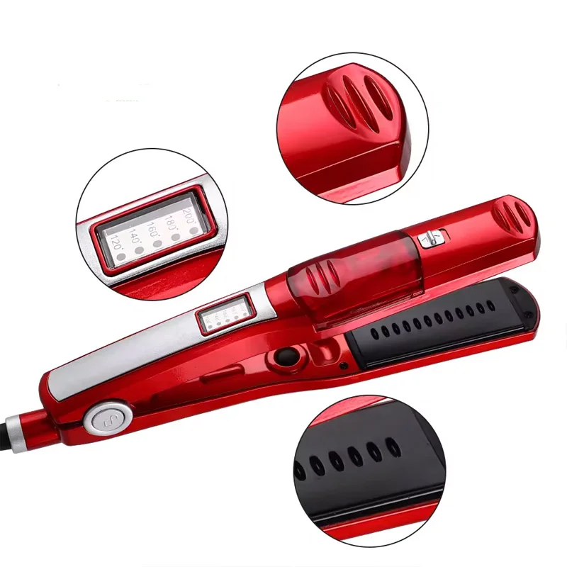 Hair Straightener Comb Ceramic Steam Hair Straightener Comb Professional LED Display Hair Straightener 4