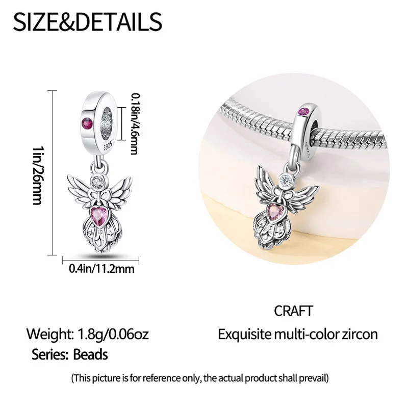 925 Silver DIY Beads Romantic Classical Series Guardian Flower Pendant Fit pand 3mm Original Bracelet For Women Jewelry Gift New