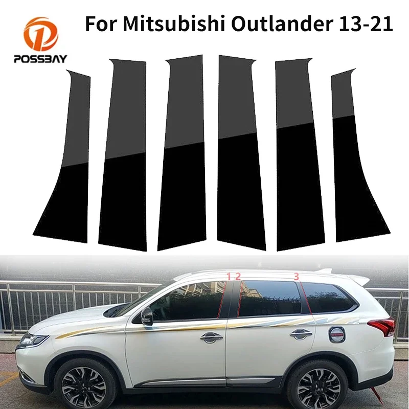 Car Door Moulding Trim Car Stickers Car Window Protector Strip Car Window Trim Car Window Stickers Car Window Trim Stickers 6Pcs/set Car Pillar Posts Door Window Trim Cover Sticker For Mitsubishi Outlander 2013 2014 2015