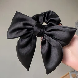 Elevate Your Style: Elegant Satin Bow Hair Band with Ribbon Detailing (Black)