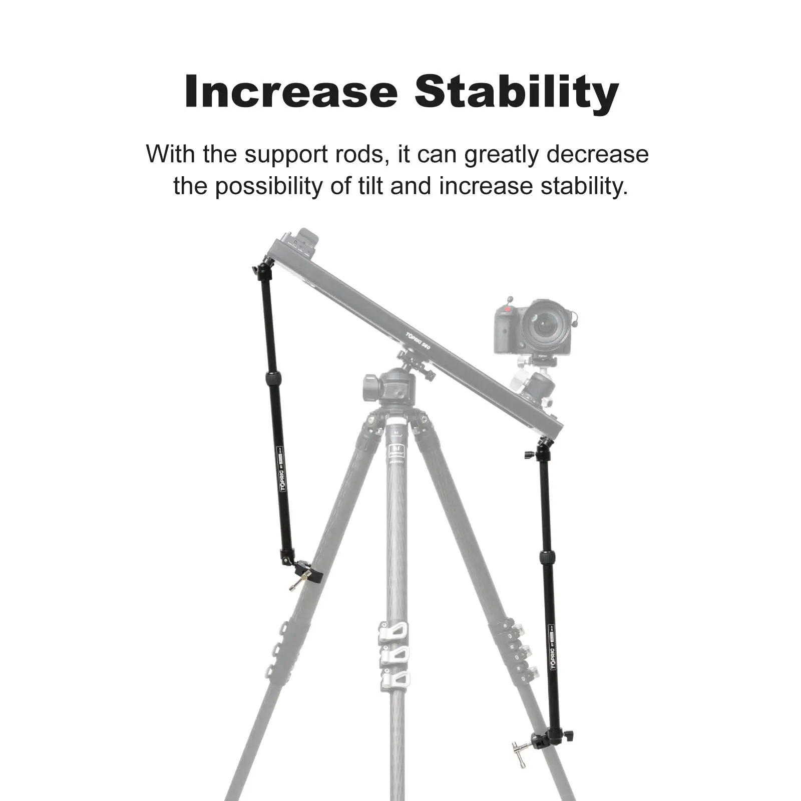 Accsoon Camera Slider Support Arm 2 Pack Multi Angle Movement Length Adjustable Tripod Support Rods with C Clamps for Shooting