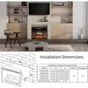 33 Inches, Edward Electric Fireplace Insert with Fire Crackling Sound, Weathered Concrete Interior, Remote Control, 750/1500W 3